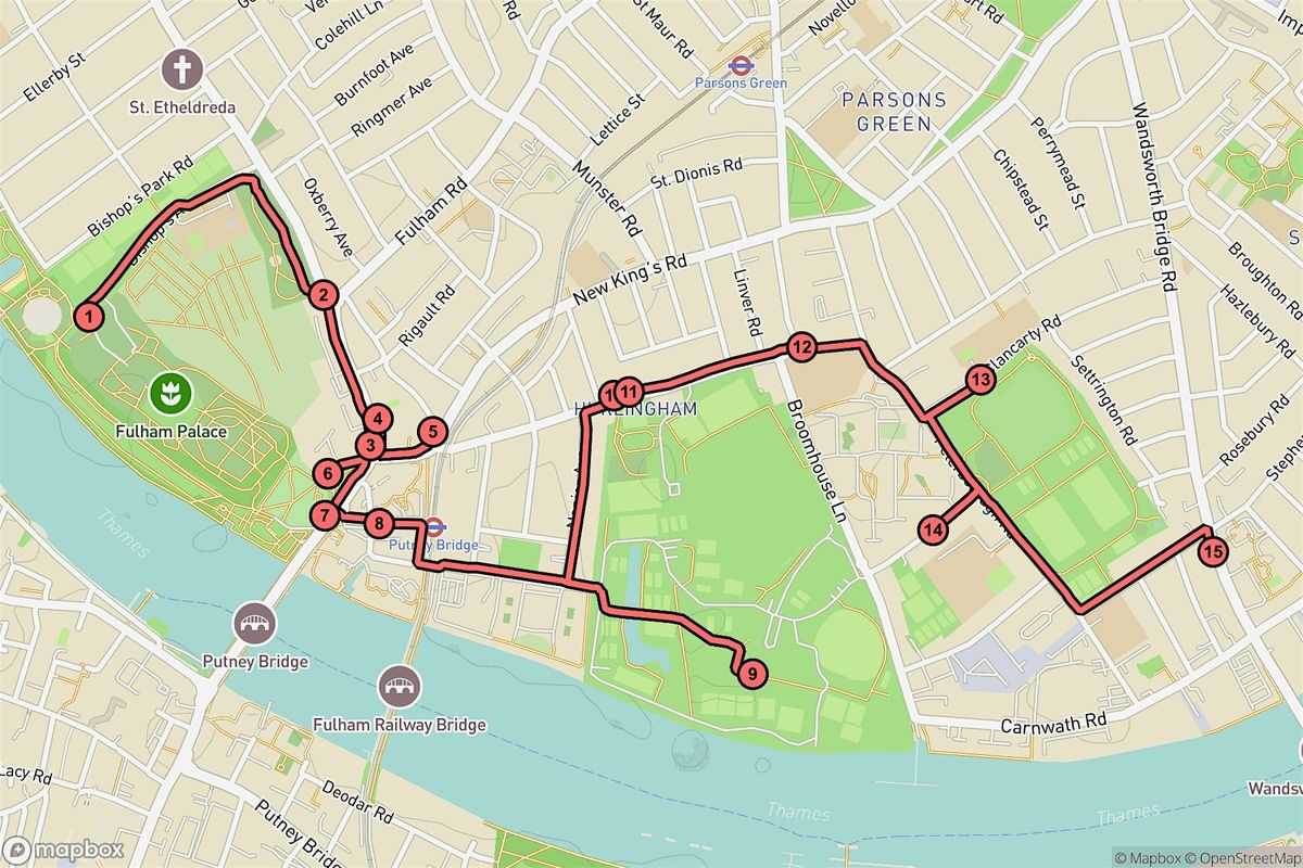 London Audio Tour: Fulham Tales\u2014Palaces, Parks, and Legendary Locals