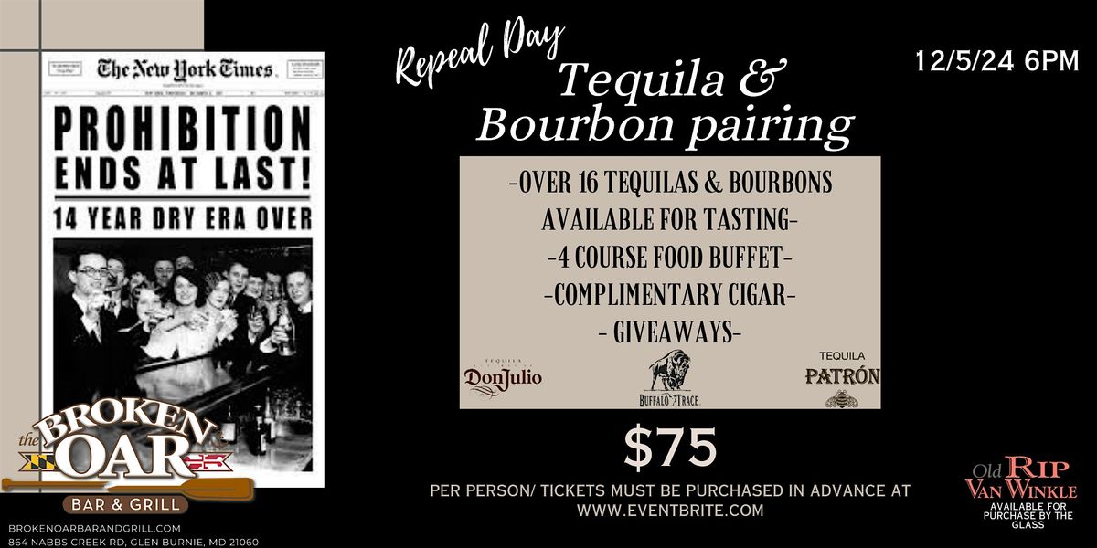 Repeal Day Bourbon & Tequila tasting party