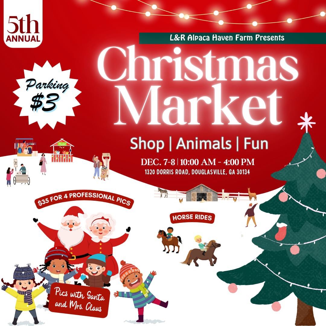 5th Annual Santa, Mrs. Claus, & Alpacas with ArtPaca Shopping Market