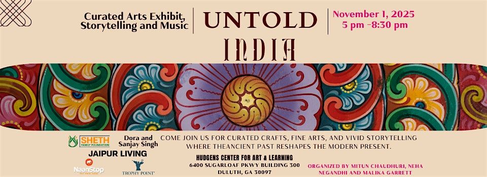 Untold India: Curated Arts, Storytelling and Music Performance