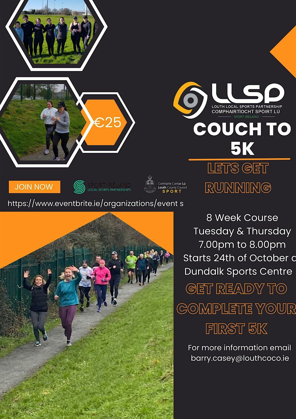 Couch to 5K Drogheda- 6 wks -Tuesday and Thursday 6.00pm Jan 14th 2025