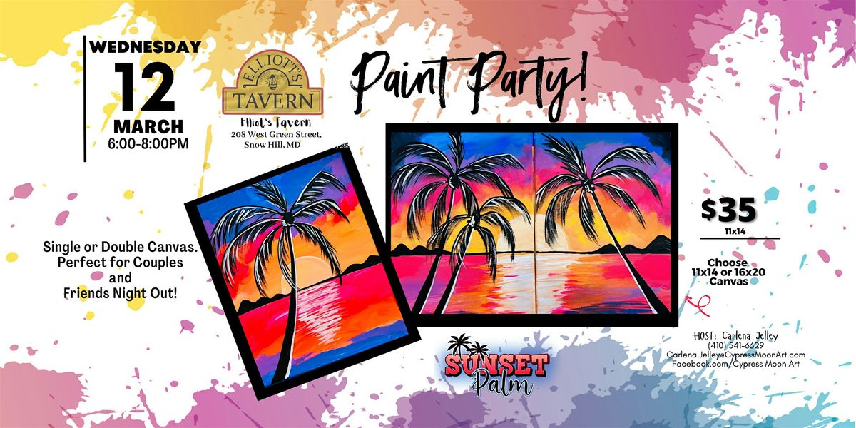 Paint Party Featuring: Sunset Palm