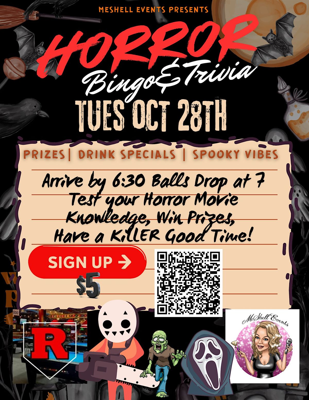 Horror Movie Bingo & Trivia at Rookies in Parma Hts