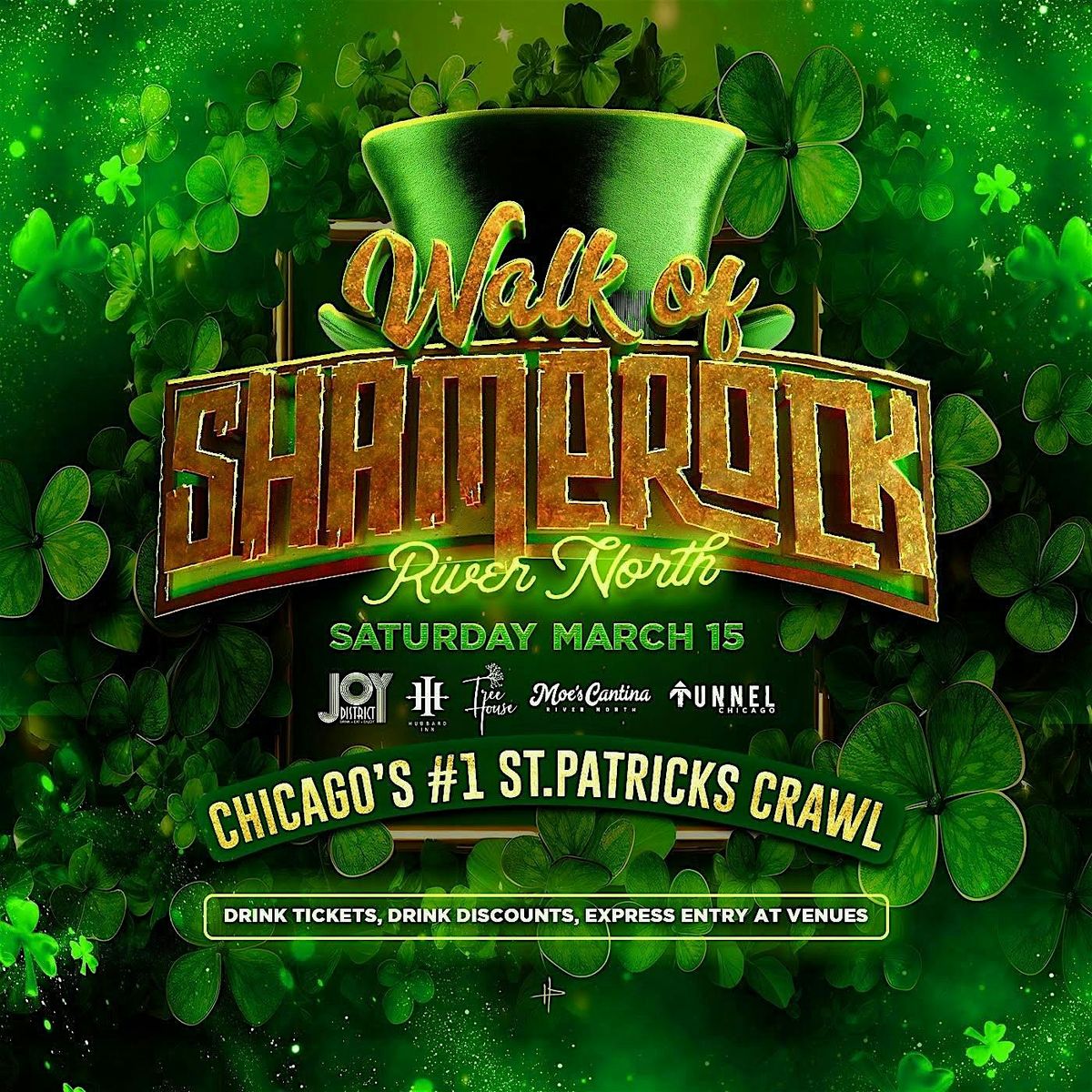 St Patricks Day #1 Bar Crawl Walk Of Shamerock