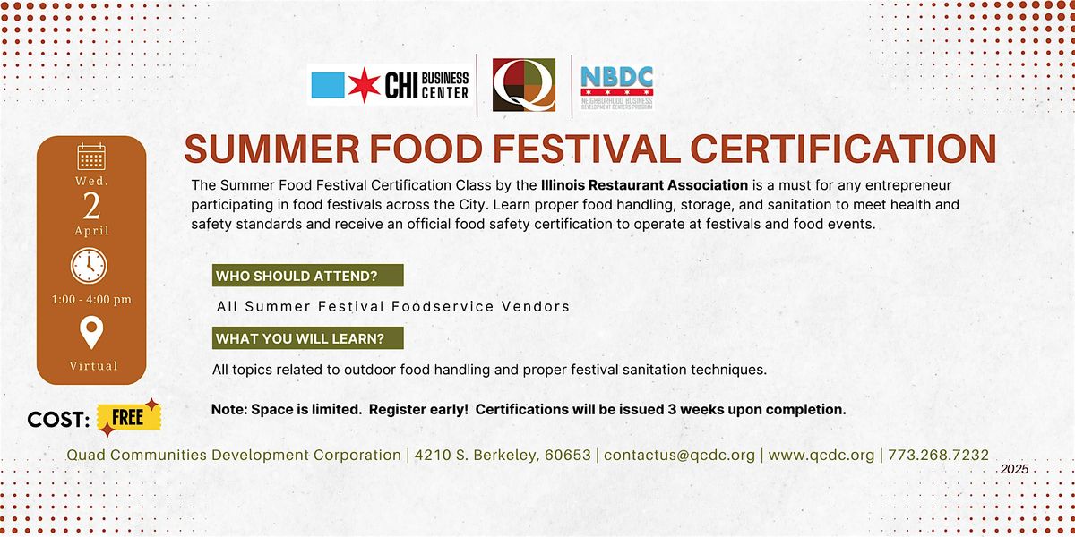 Summer Food Festival Certification Workshop