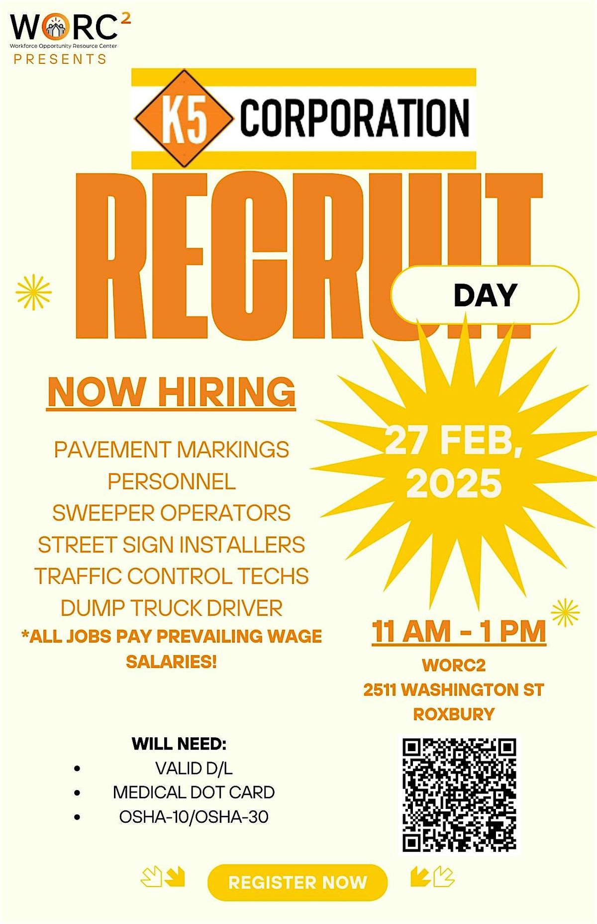 WORC\u00b2presents:  Recruit Day with K5 Corporation