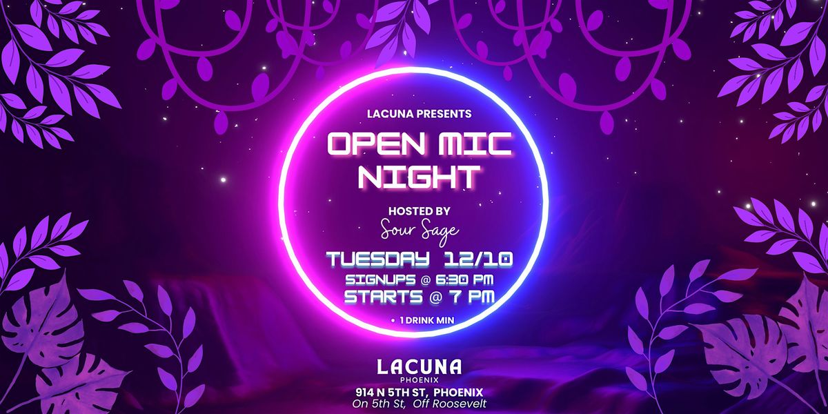 Take Flight OPEN MIC at Lacuna Kava Bar