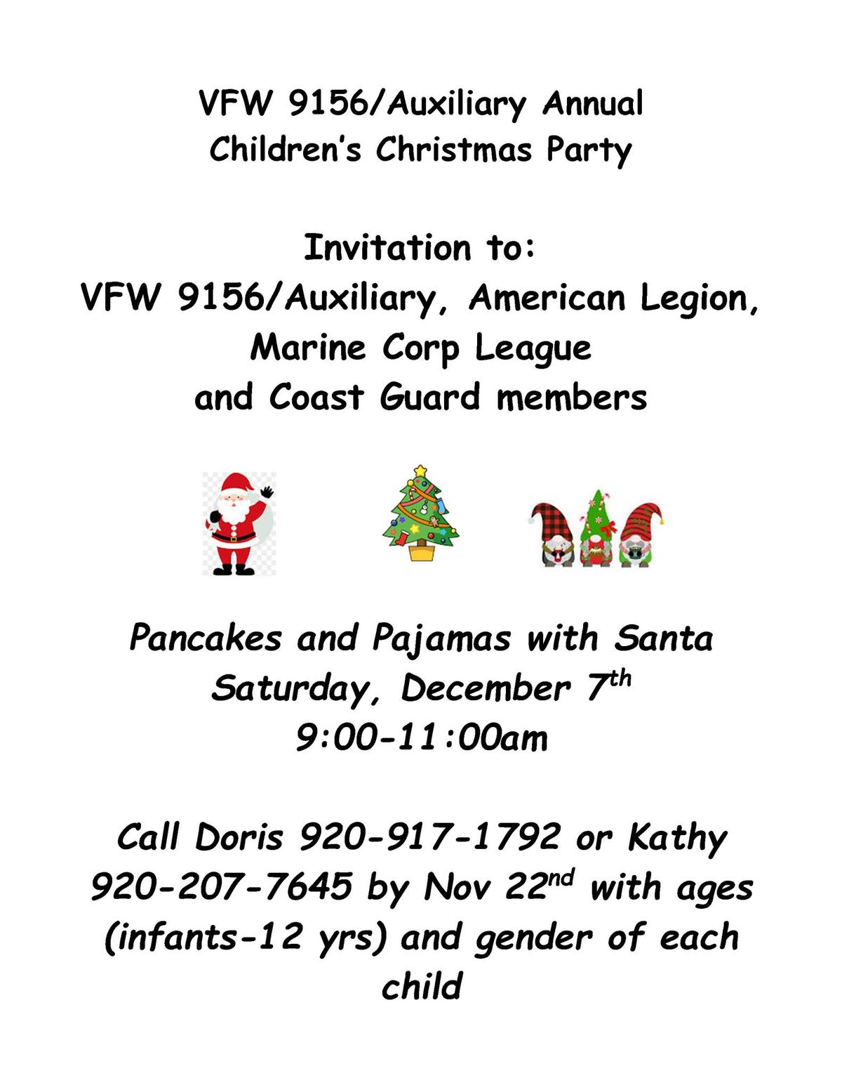 VFW 9156\/Auxiliary Annual Children\u2019s Christmas Party