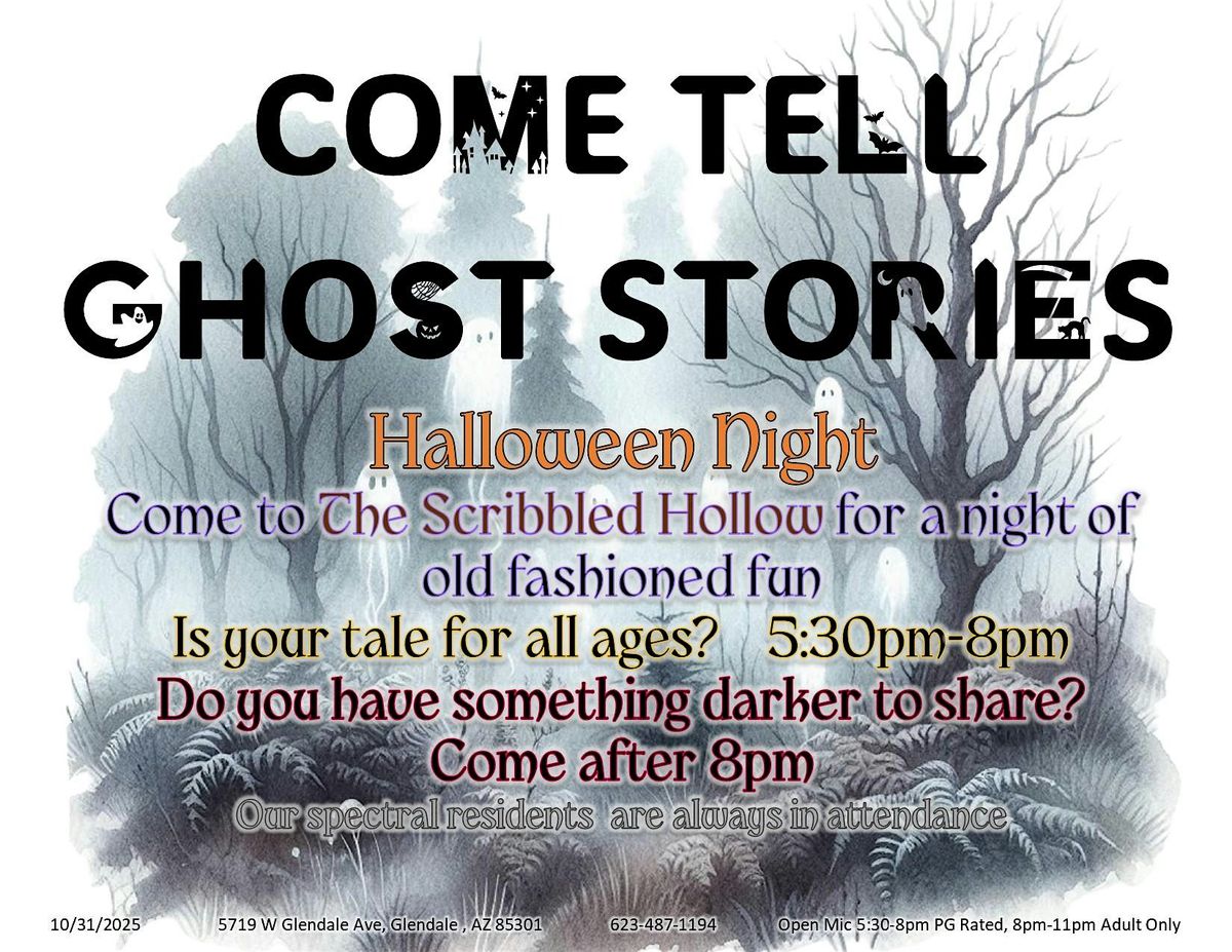 Ghost Stories on Halloween at The Scribbled Hollow