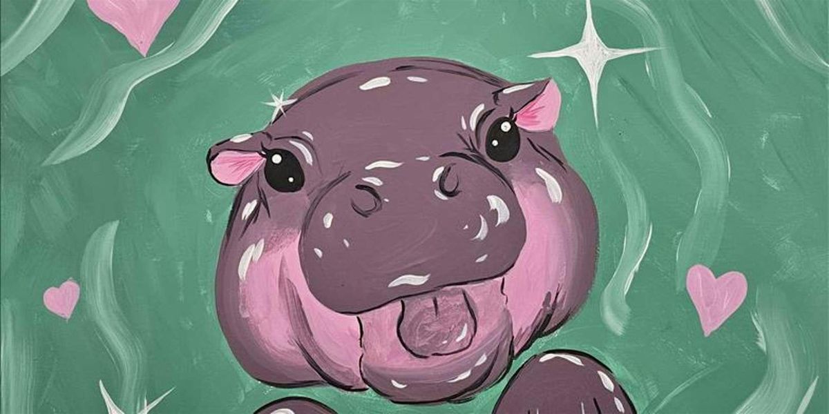 Luxuriating Hippo - Paint and Sip by Classpop!\u2122