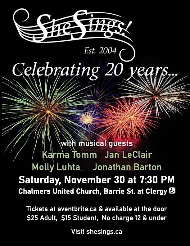 Celebrating 20 Years with She Sings! Women's Choir