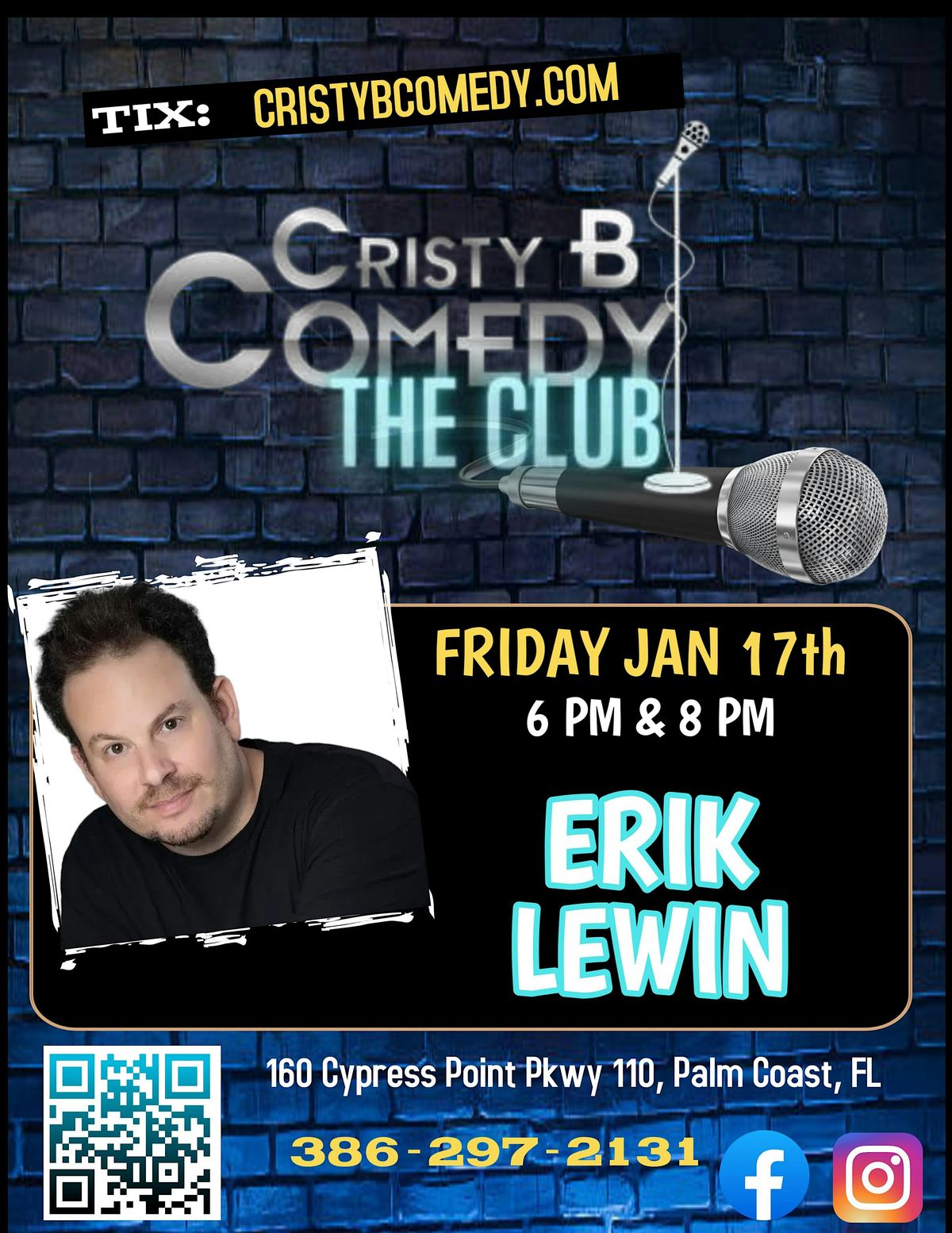 Friday night Comedy with ERIK LEWIN-LATE Show