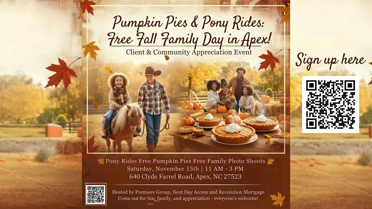 Pumpkin Pies & Pony Rides: Free Fall Family Day in Apex!