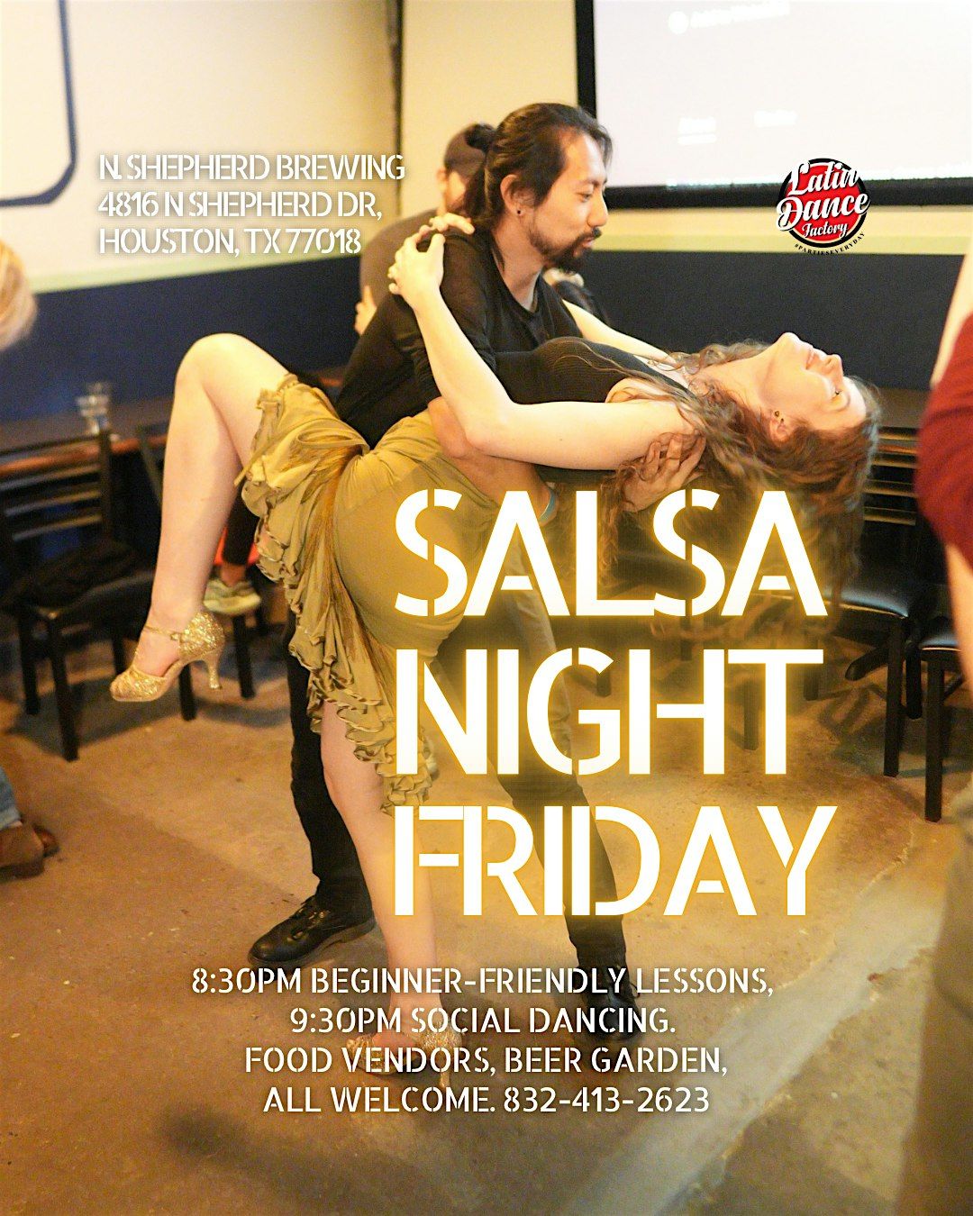 Salsa Night in the Heights! Lessons & Party at North Shepherd Brewing 08\/29