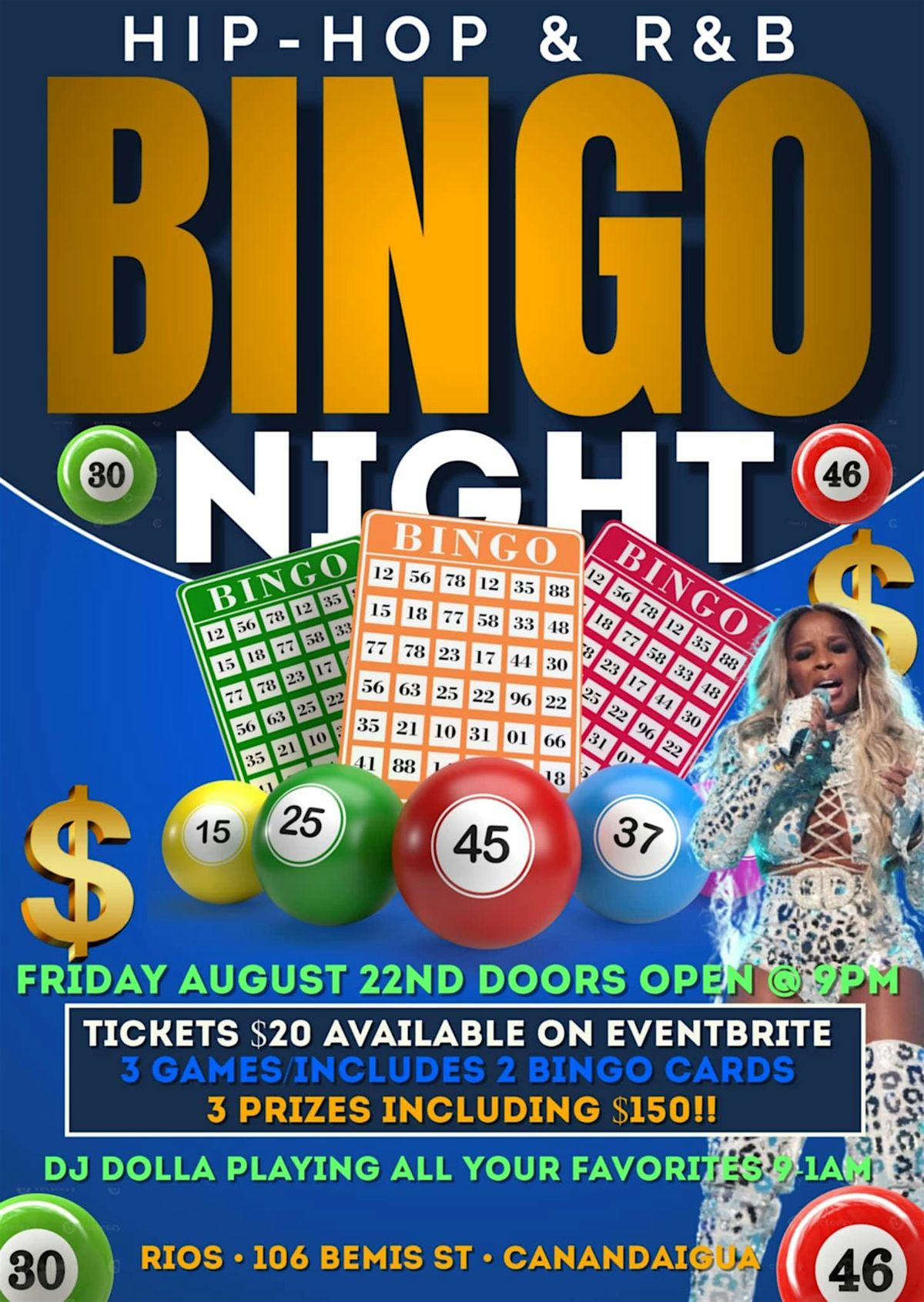 Hip hop and rnb bingo night