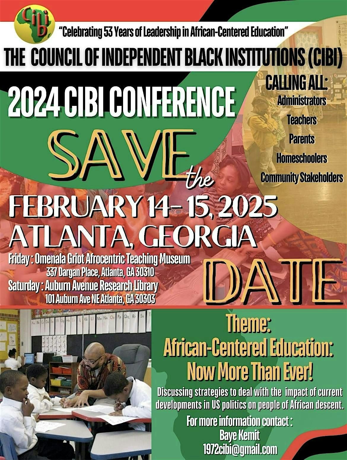 CIBI Conference! African-Centered Education: Now More Than Ever!