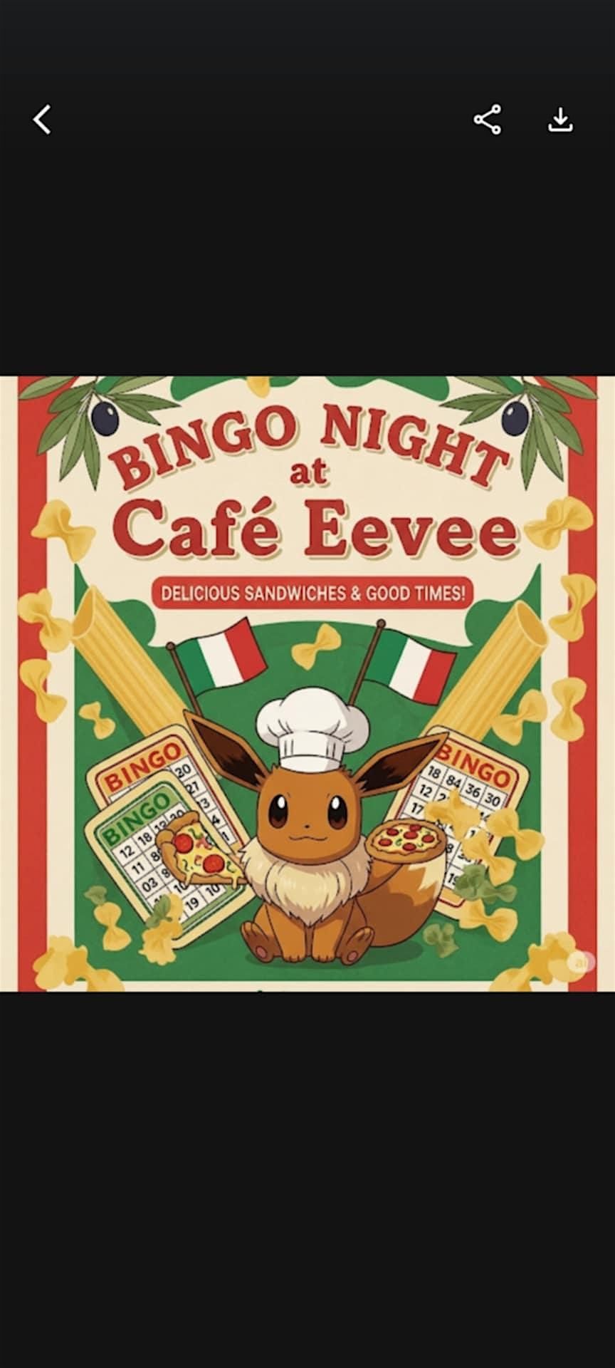 cafe eevee bingo night