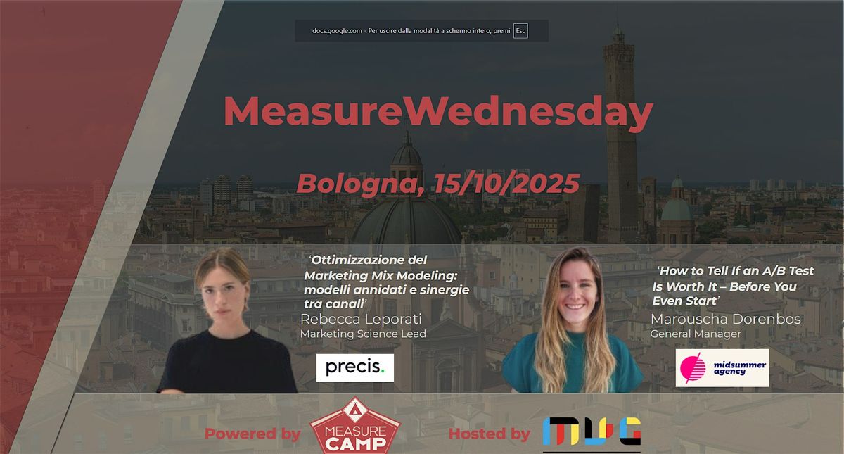 Measure Wednesday (Bologna) #1 - Digital Analytics meetup by MeasureCamp IT