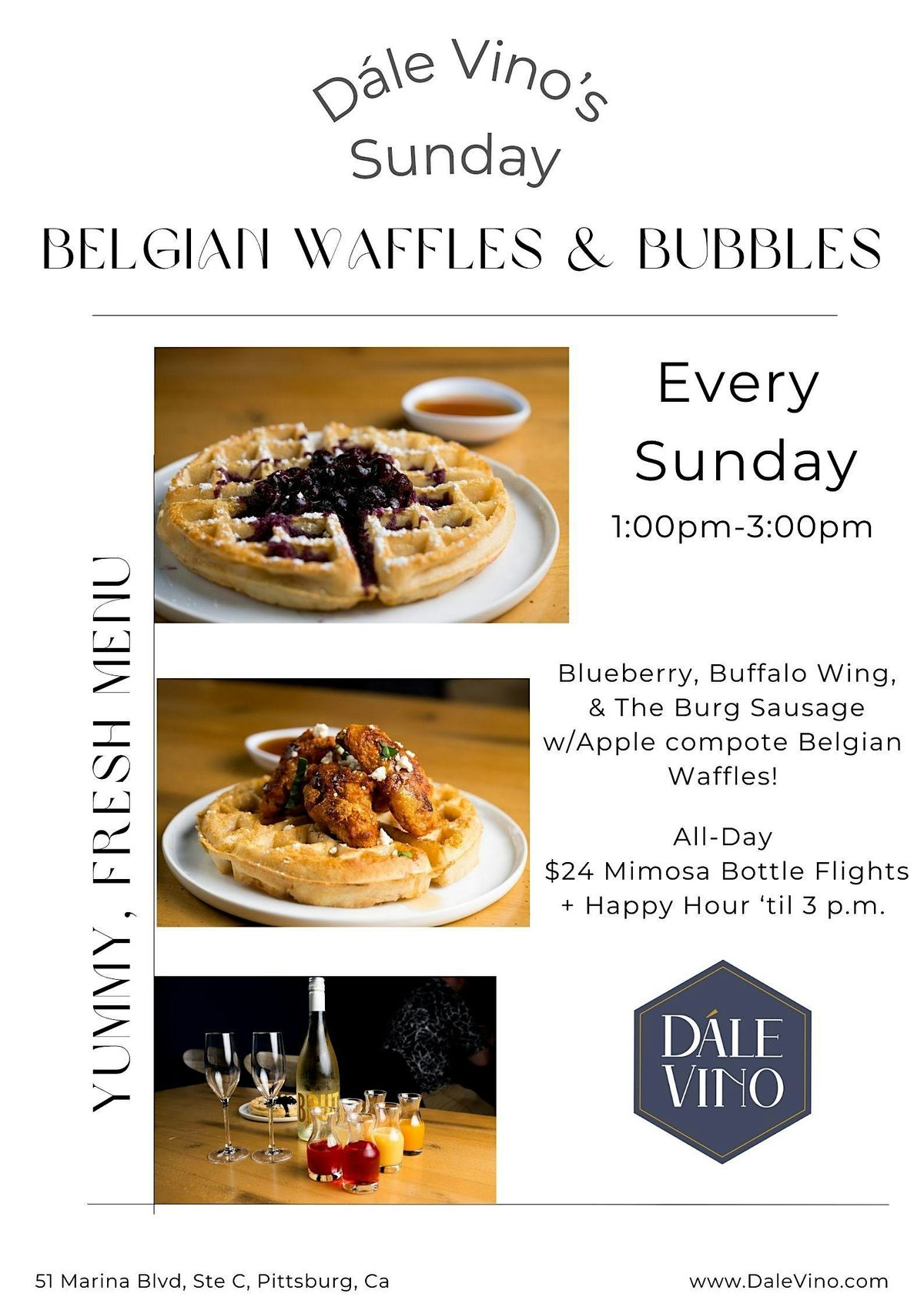 D\u00e1le Vino Sunday Belgian Waffles & Bubbles