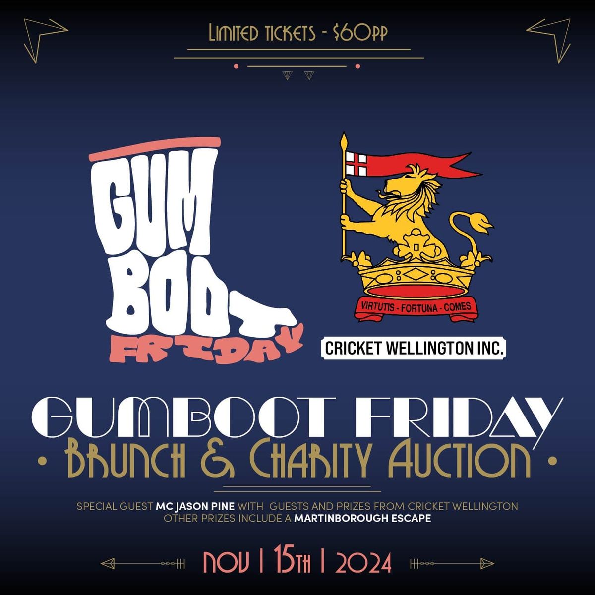 Gumboot Friday Brunch & Charity Auction in Partnership with Cricket Wellington