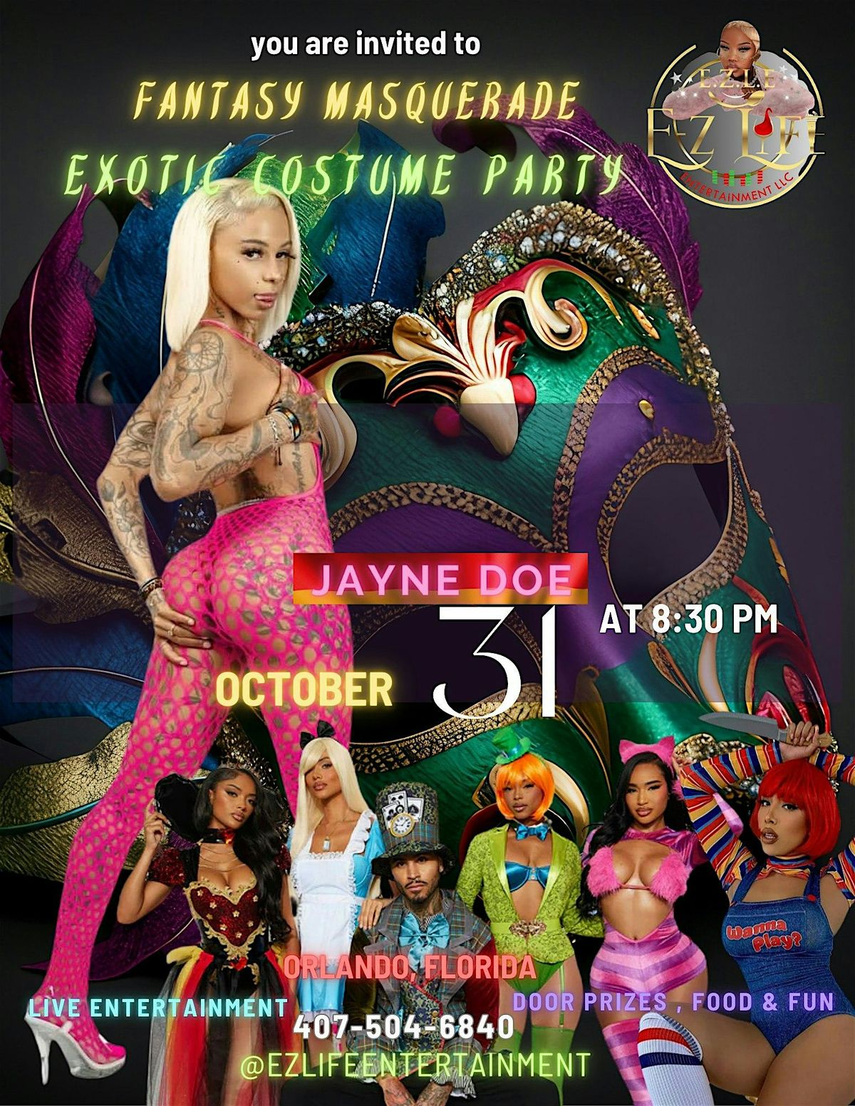 FANTASY Masquerade EXOTIC Costume Party