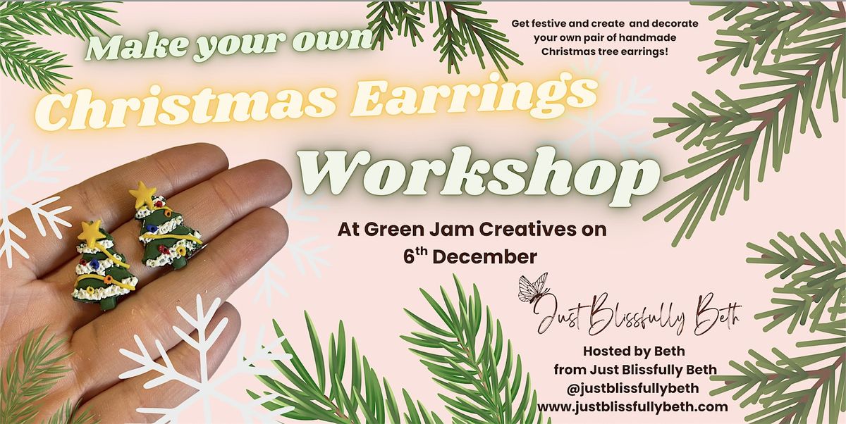 Clay Christmas Tree Earrings Workshop at Green Jam Creatives