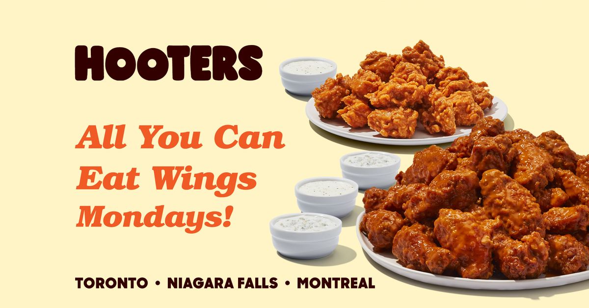 All You Can Eat Wings every Monday at Hooters!