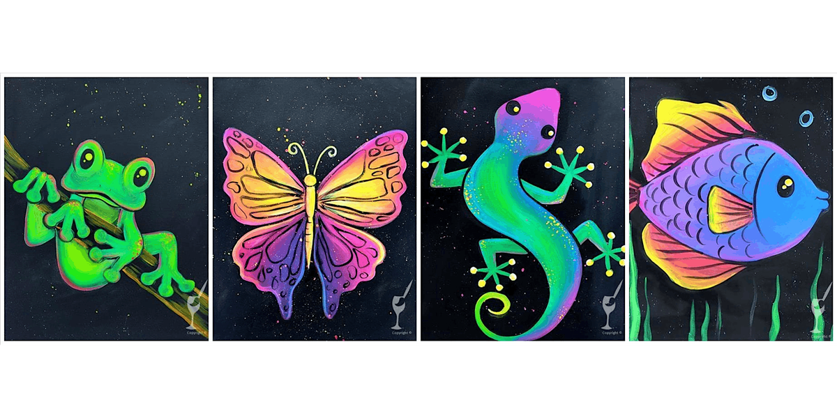 Neon Glow Animal - Paint and Sip in Austin | Classpop!\u2122