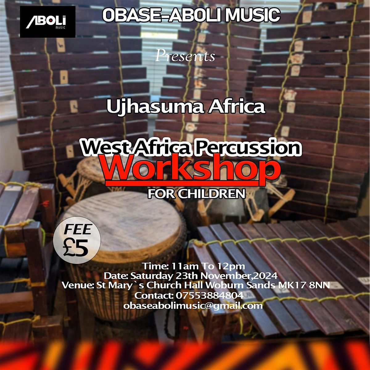 Balafon and Africa Percussion Drums Workshop for Children.