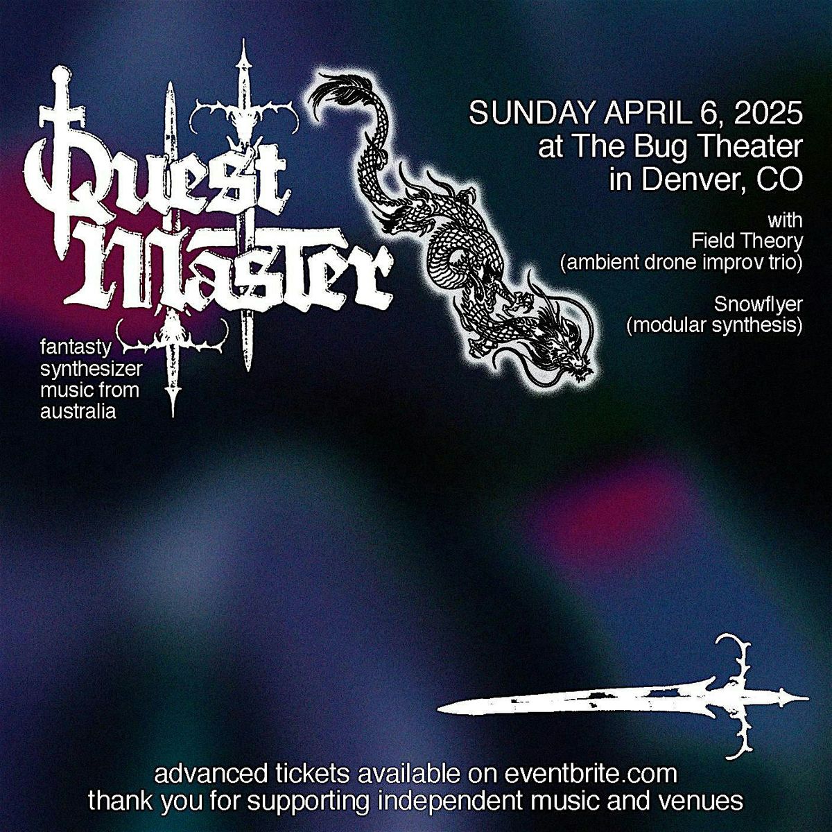 Quest Master (fantasy synthesizer music from australia) at The Bug Theater