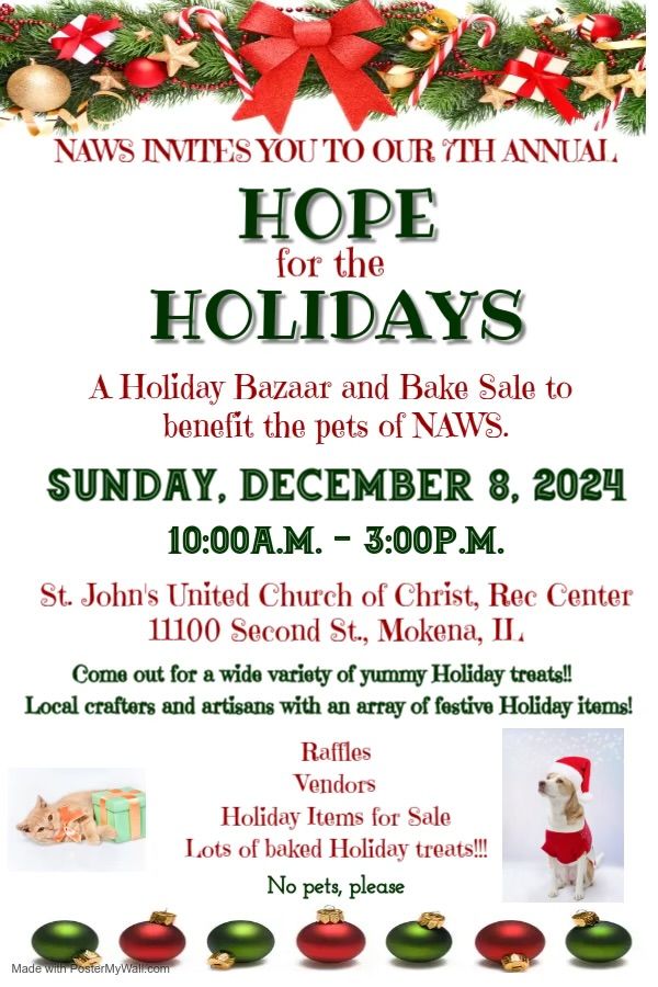 NAWS Annual Holiday Bazaar and Bake Sale!