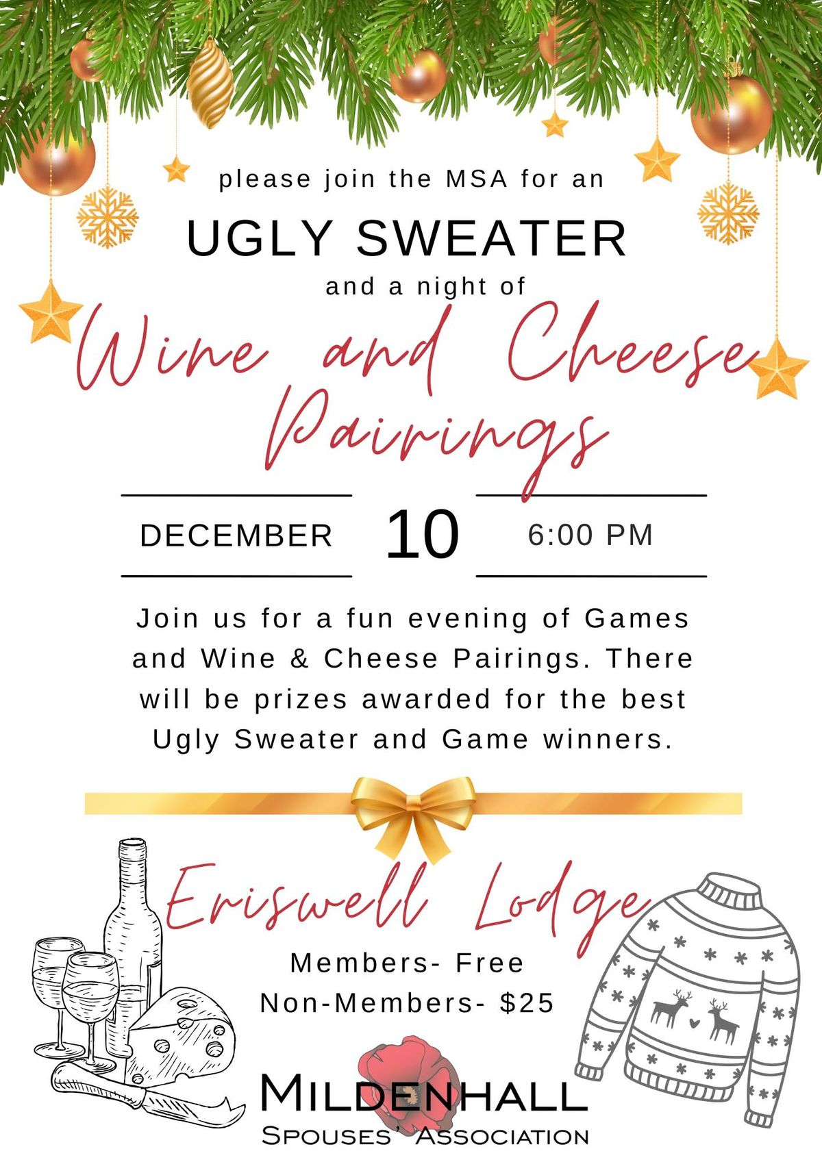 Ugly Sweater Wine and Cheese Pairing