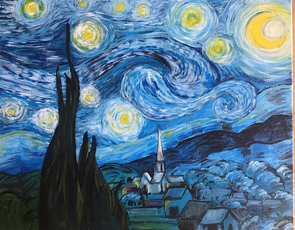 Paint n Chill Fri 6pm Free Welcome Drink - Van Gogh Starry Night