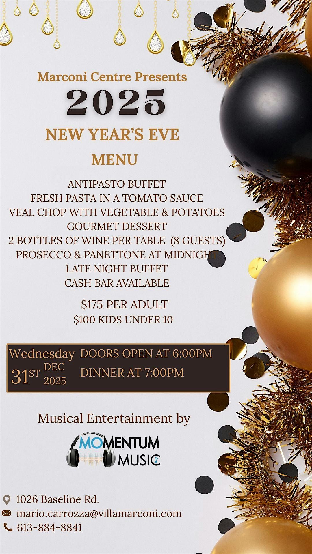 Marconi Centre's New Years Eve Bash