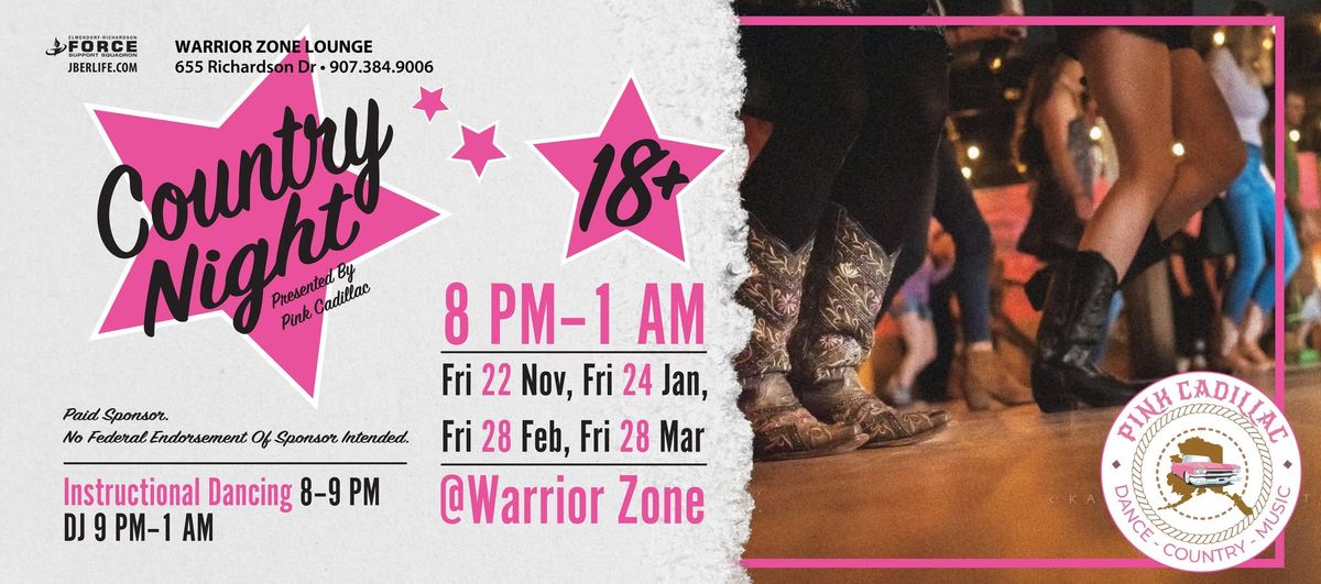 Country Night at Warrior Zone (Presented by Pink Cadillac)