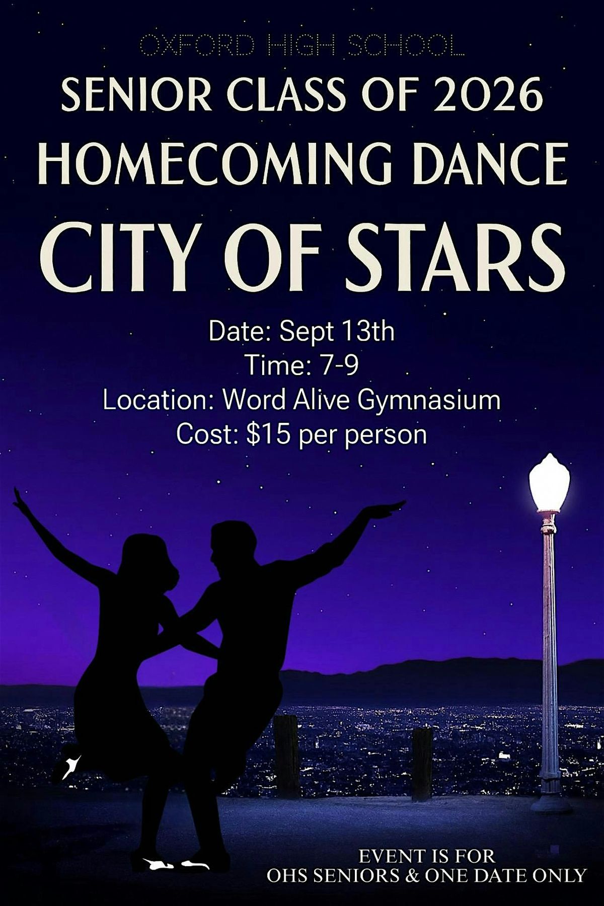 OXFORD HIGH SCHOOL SENIOR CLASS OF 2026 HOMECOMING DANCE