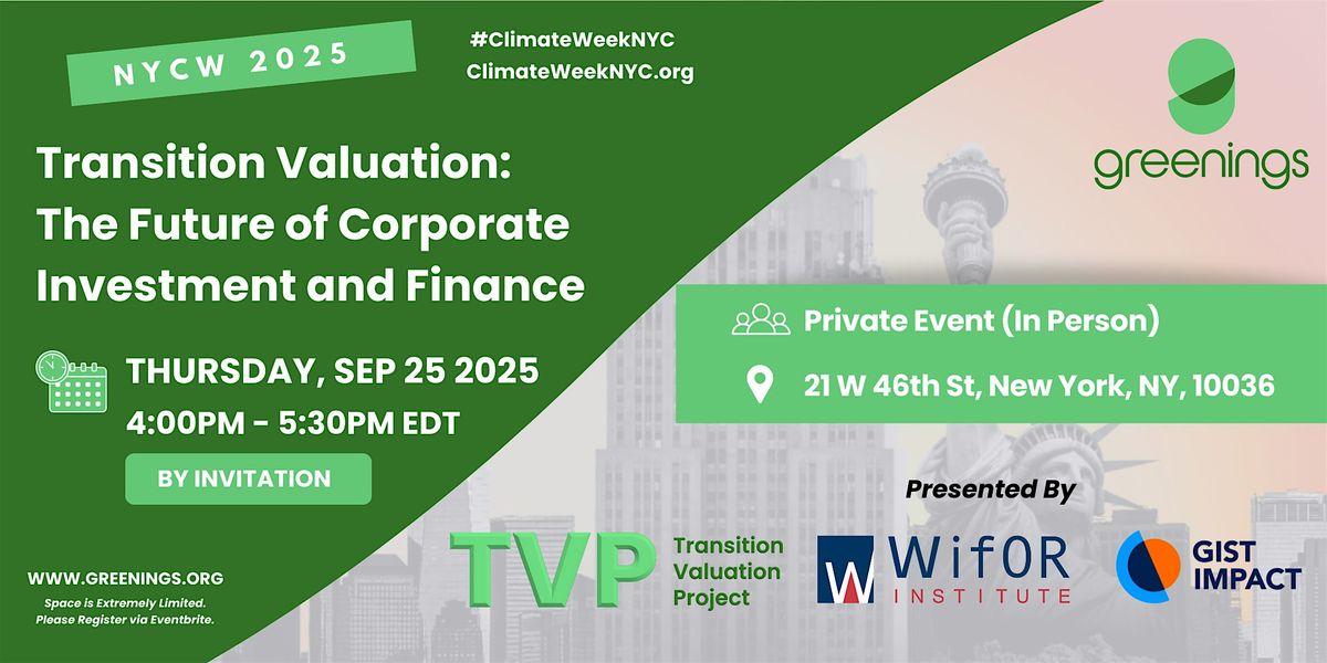 Transition Valuation:  The Future of Investment and Corporate Finance