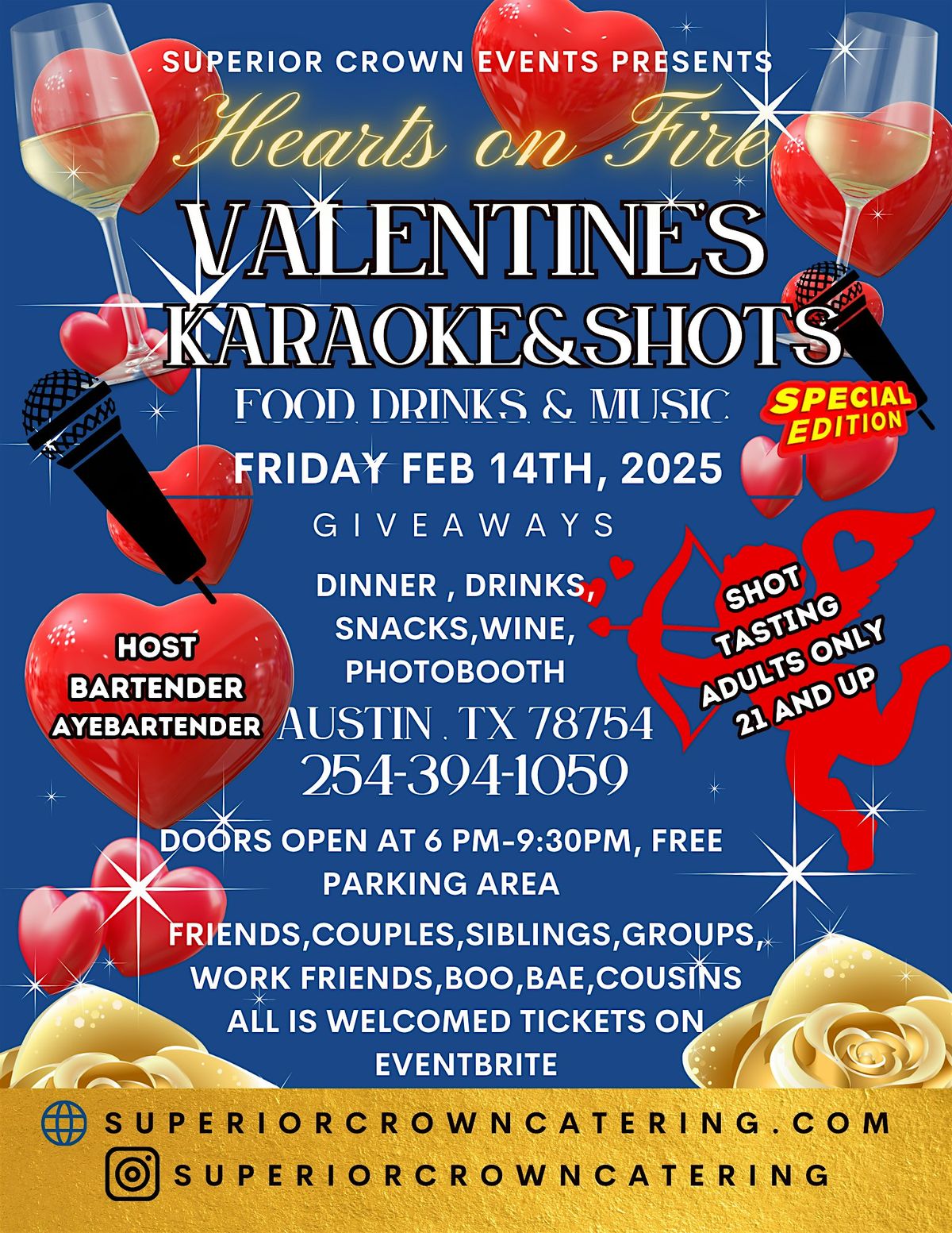 Hearts on Fire  "Valentines" Karaoke&Shots