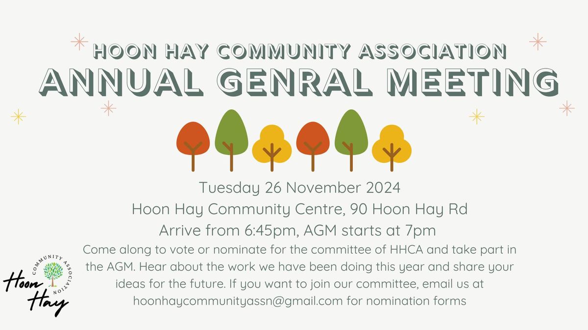 Hoon Hay Community Association AGM