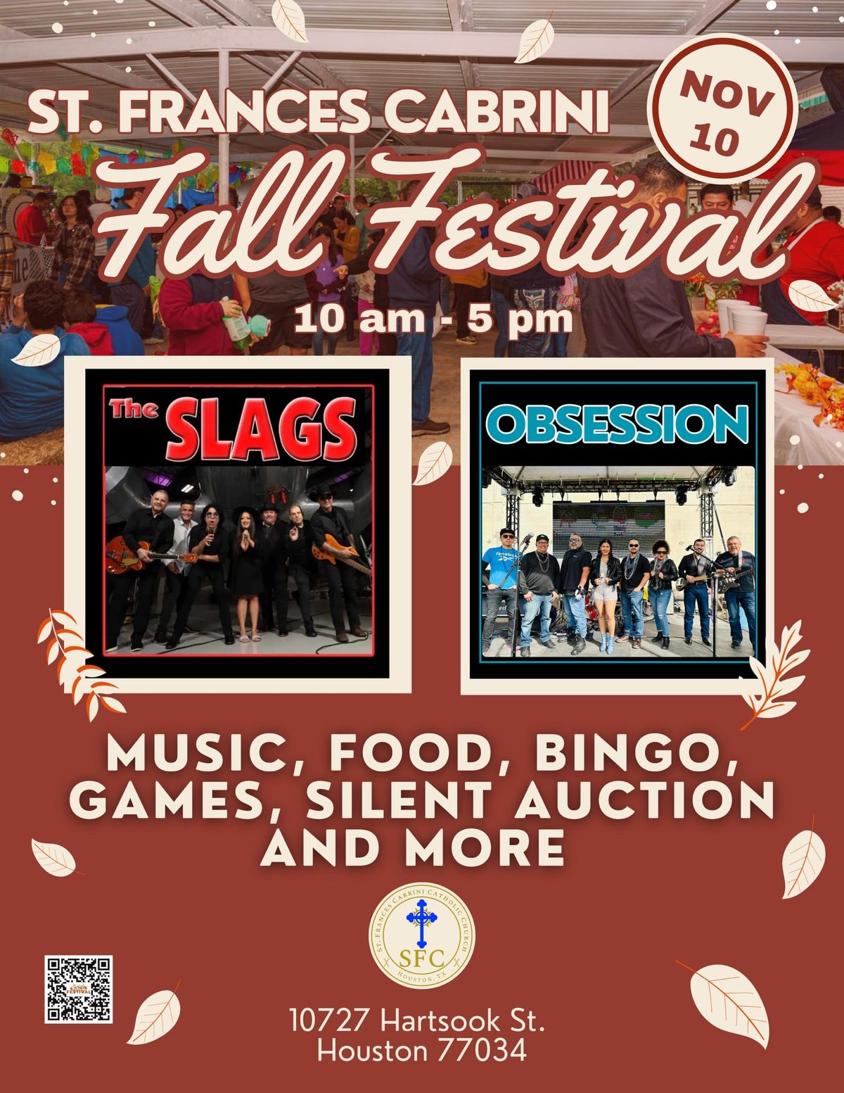 The Slags Sun. Nov. 10 at St. Frances Cabrini Fall Festival 