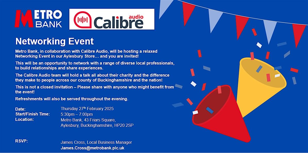 Networking Event - Metro Bank & Calibre Audio