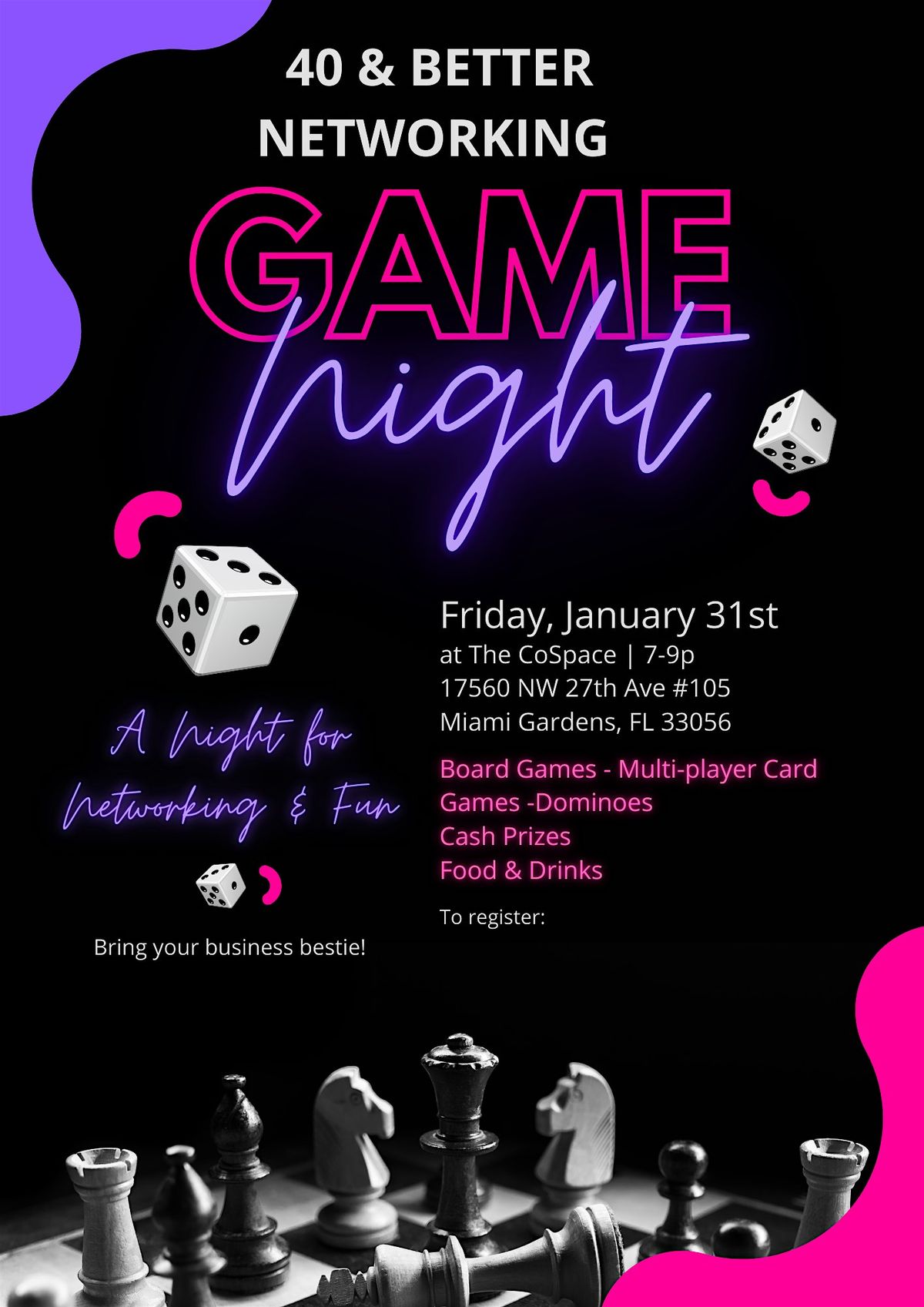 40 & Better Networking Event: Game Night Edition