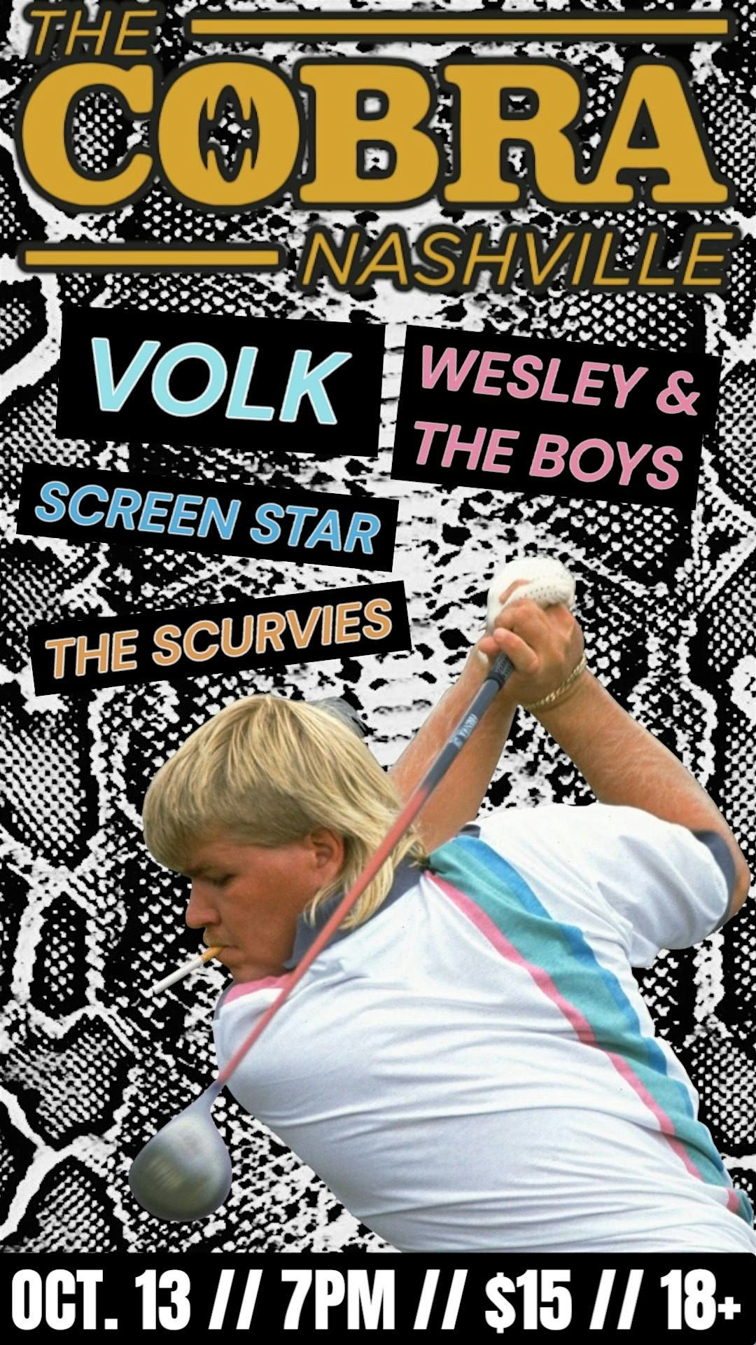 Venue: The Scurvies | Wesley and the Boys | Screen Star | VOLK