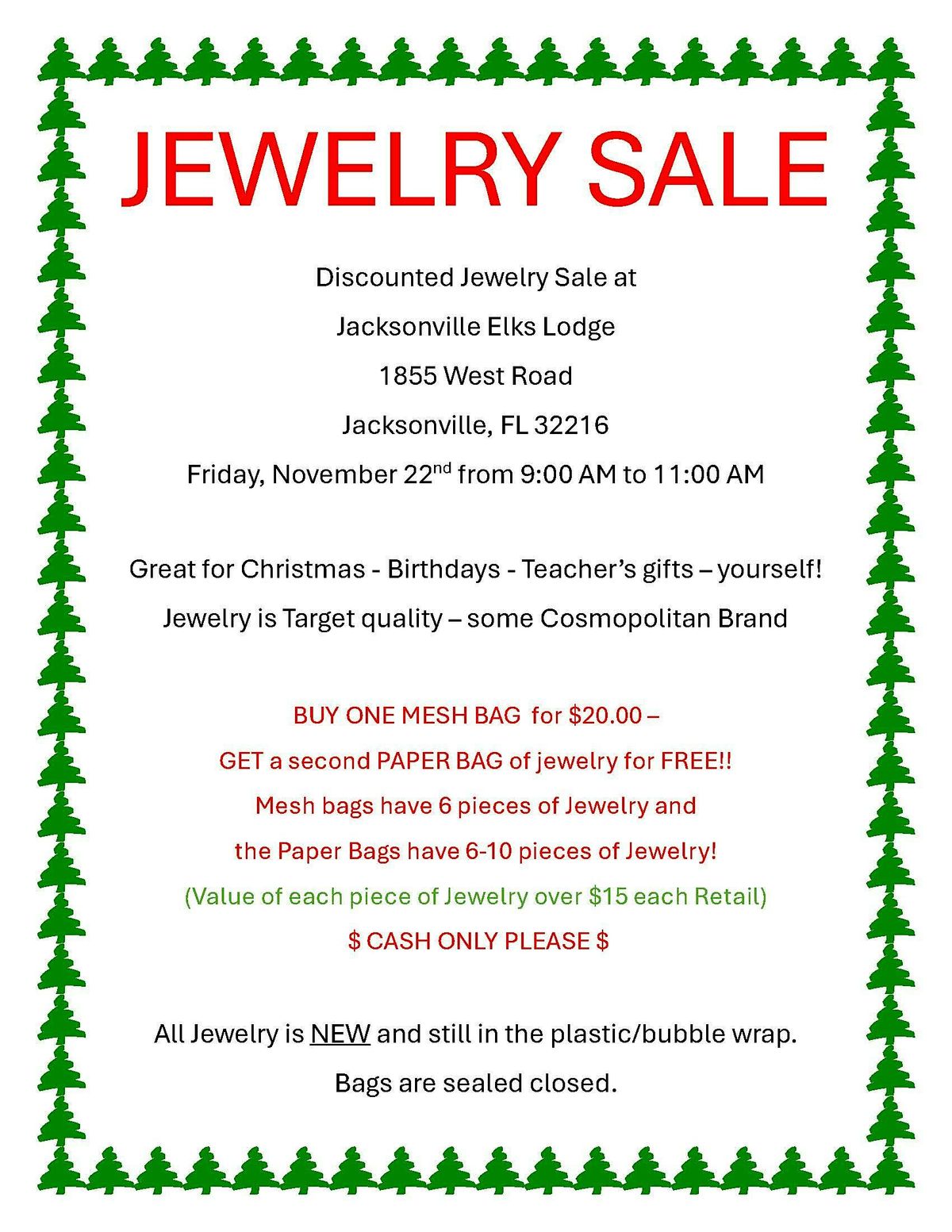 CLEARANCE EVENT - JEWELRY SALE