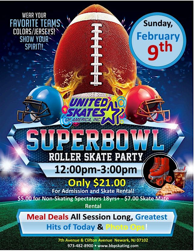 Super Bowl Roller Skating Party