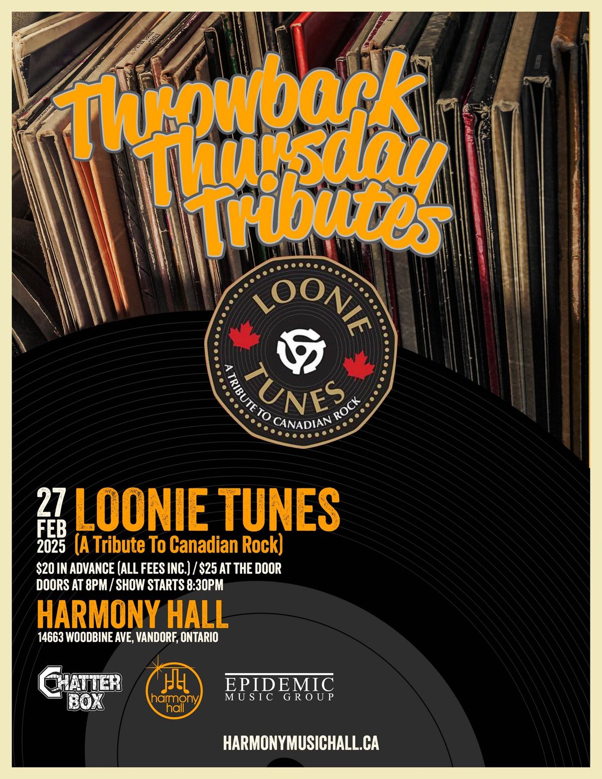 LOONIE TUNES (A Tribute to Canadian Rock)- Throwback Thursday Tributes at Harmony Hall