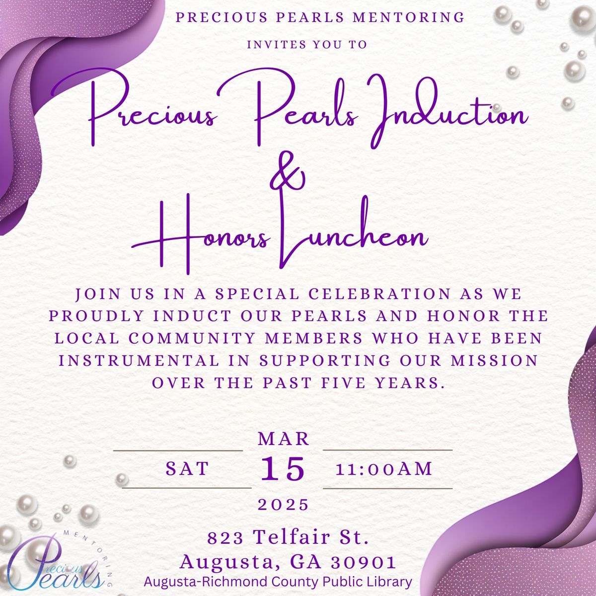 Precious Pearls Mentoring Induction & Honors Ceremony 