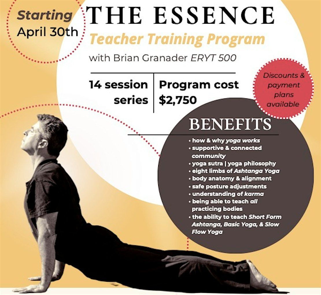 RYT 200 Yoga Teacher Training with ERYT 500 Brian Granader, Red Lotus Yoga