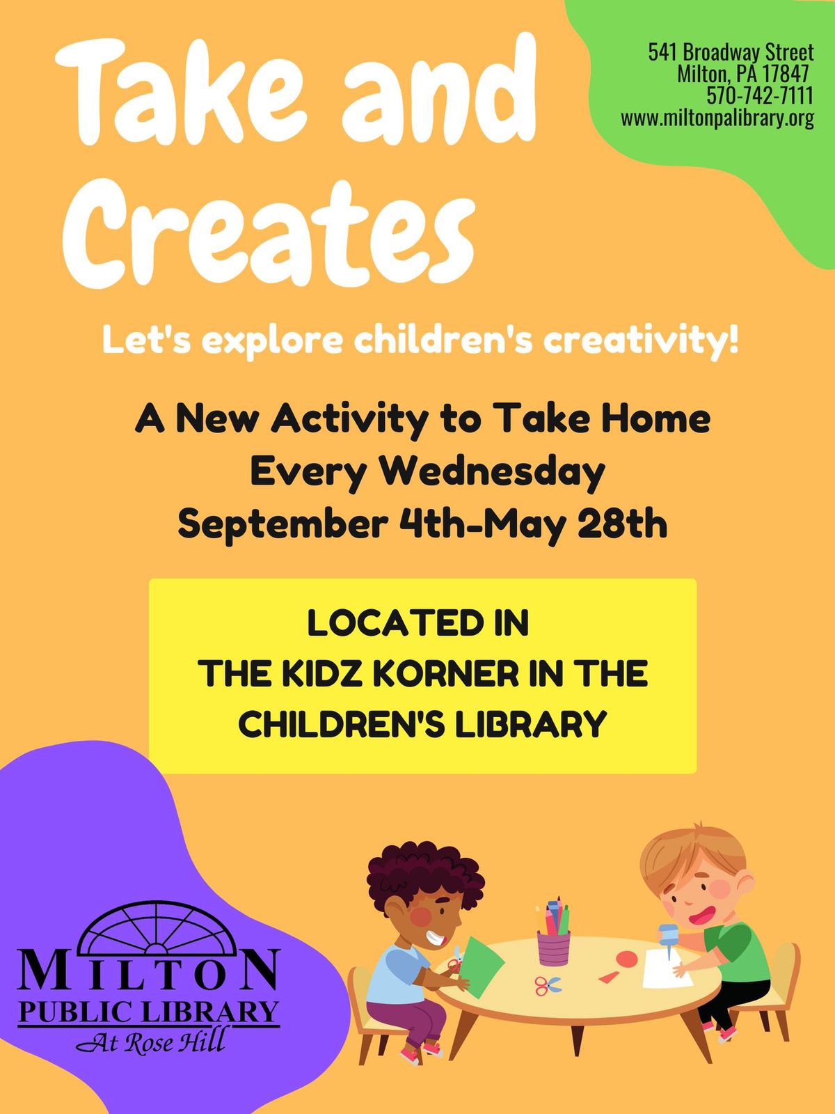 Take and Creates- Weekly Crafts and Activities