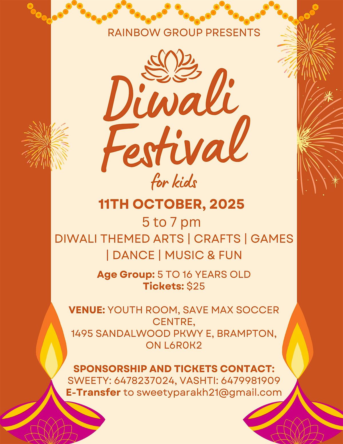 DIWALI FESTIVAL FOR KIDS ( Age 5 to 16 years old )